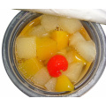 Cocktail de fruits mélangés en conserve au sirop en étain/en bocal en verre/dans des gobelets en plastique